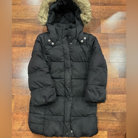GAP Other - Girls Gap Kids Black Fur Trimmed Hood Size Small Primaloft Cold Control UltraMax